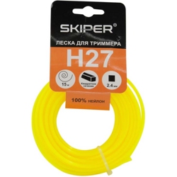 Леска SKIPER H27 (ф 2.4 мм х 15 м квадратн. сеч.,желт., в уп. 60 шт)