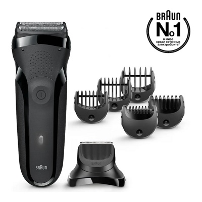 Мужская электробритва Braun Series 3 Shave&Style 300bt + насадка-триммер и 5 гребней- фото