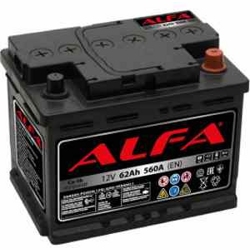 Аккумулятор автомобильный ALFA Hybrid 62 R (560A, 242*175*190)