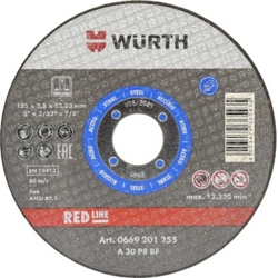 Круг отрезной Wuerth d 125х1,6мм, прямой, RED LINE, сталь