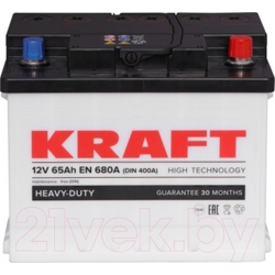 Автомобильный аккумулятор KRAFT 65 R (680A, 242*175*190)